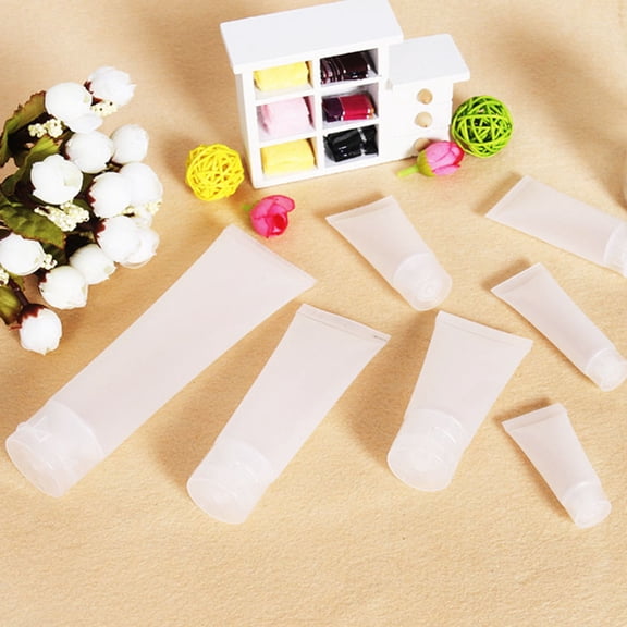 LABSERRON 5Pcs Empty Refillable White Cosmetic Tubes for Travel Storage of Lotion Shampoo Conditioner
