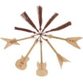 thumbnail image 1 of WRISTBIQUE Guitar Shape Bamboo Bookmarks 5Pcs 4.7X1.6In Vintage Engraved Page Marking, 1 of 8