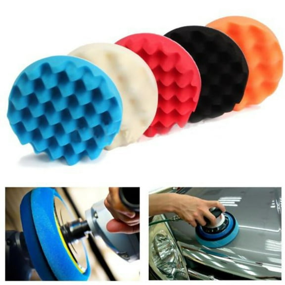 FRCOLOR  5 Pcs Polisher Grip Backing Plate Buffing Sponge Pads Colorful