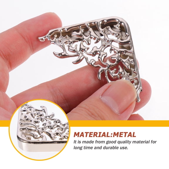 WASHWEPE Corner Protectors Metal Silver 5Pcs 2.4X1.2X0.4In