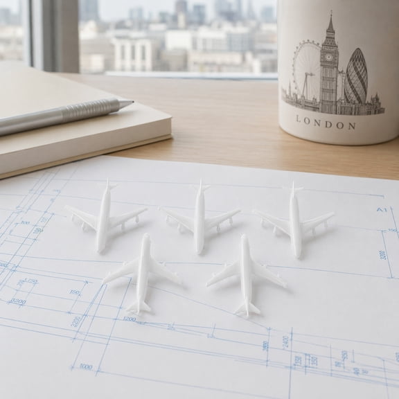 FRCOLOR 5 Pcs Realistic Airplane Model Airport Facility Model Accessories for Crafting and Home Decor Architectural Sand Tray Models