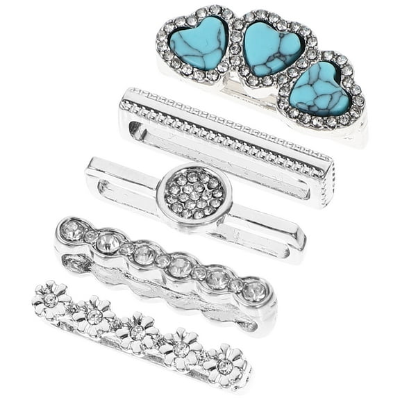 LABSERRON 5Pcs Lightweight Plated Silver Watch Charm Decorations for Silicone Bands Easy to Use