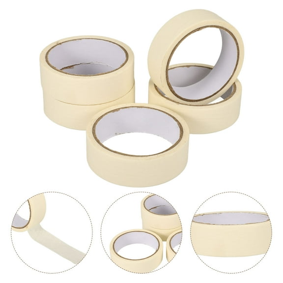 FRCOLOR 5 Rolls Painter Tapes Paper Masking Tape Adhesive Paint Tape For Wall Painting Drafting (20 Meter/roll)