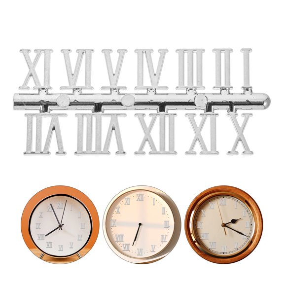 FRCOLOR 5 Sets Digital Card Clocks for Living Room Decor Roman Number Kit Silver