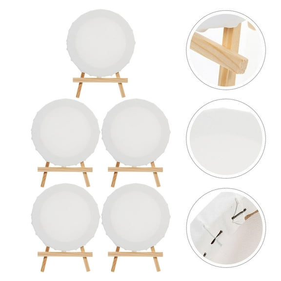 PAMINGONO Easel White 5 Sets 11.8x5.9x7.9in Wood Cloth