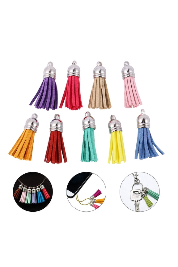 50 PCS Keychain Tassel Pendants for Crafting, Jewelry Making Accessories, Charm Decorations