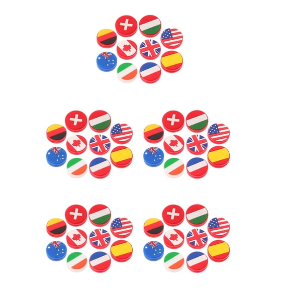 FRCOLOR 50 PCS Vibration Dampeners Silicone Tennis Dampener National Flag String Absorber Accessory for Tennis Beginners