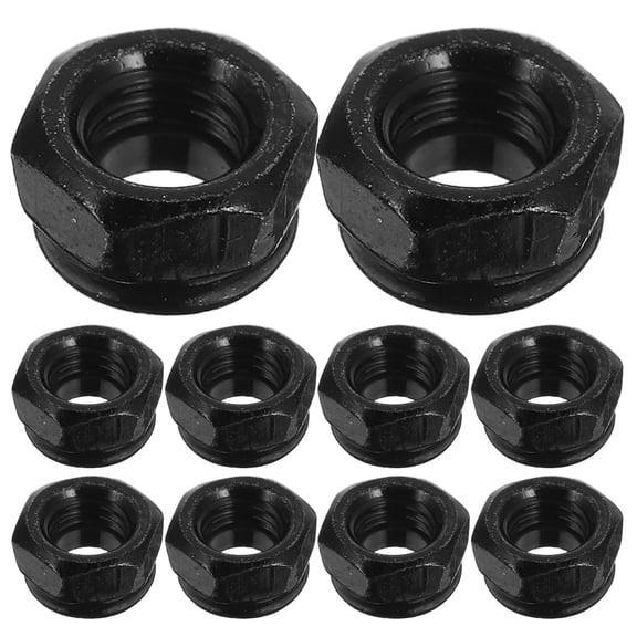 WASHWEPE 50Pcs Black Stainless Steel Nylon Insert Locknuts Self Locking Hex Hardware Nuts