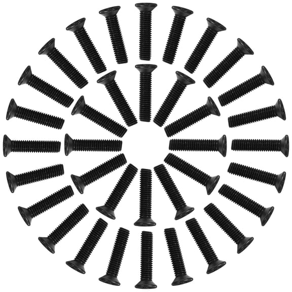 FRCOLOR 50 Pcs Carbon Fixing Screw Left Hand Thread for Drill Chuck Black