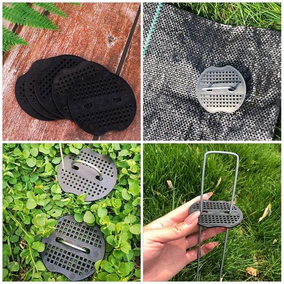 FRCOLOR  50 Pcs Ground Nail Fixer Securing Stakes Garden Edging Border Black