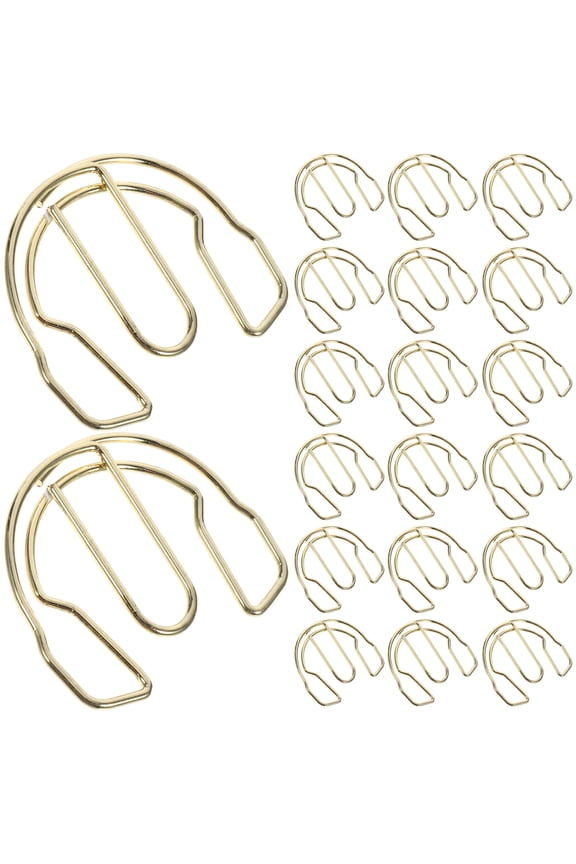 FRCOLOR 50 Pcs Headphone Paper Clip Clips Point Mini Keychain Office Golden