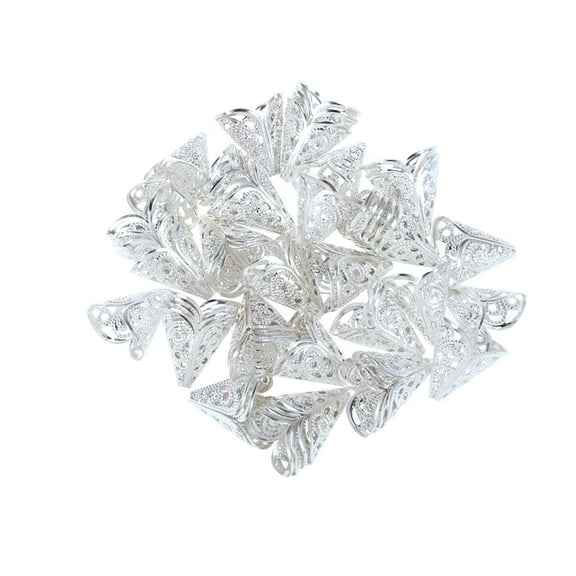 FRCOLOR Cone Shaped Beads for Jewelry Making for Women Silver Elegant Decoration 50 Pcs