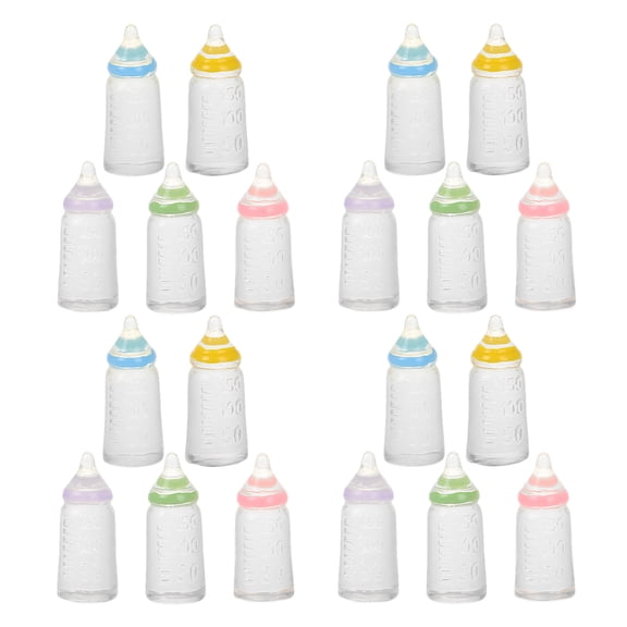 FRCOLOR 50 Pcs Mini Baby Bottle Toys Baby Shower Party Favors Realistic Baby Bottle Decorations Portable Mini Baby Accessories DIY Projects Bottles