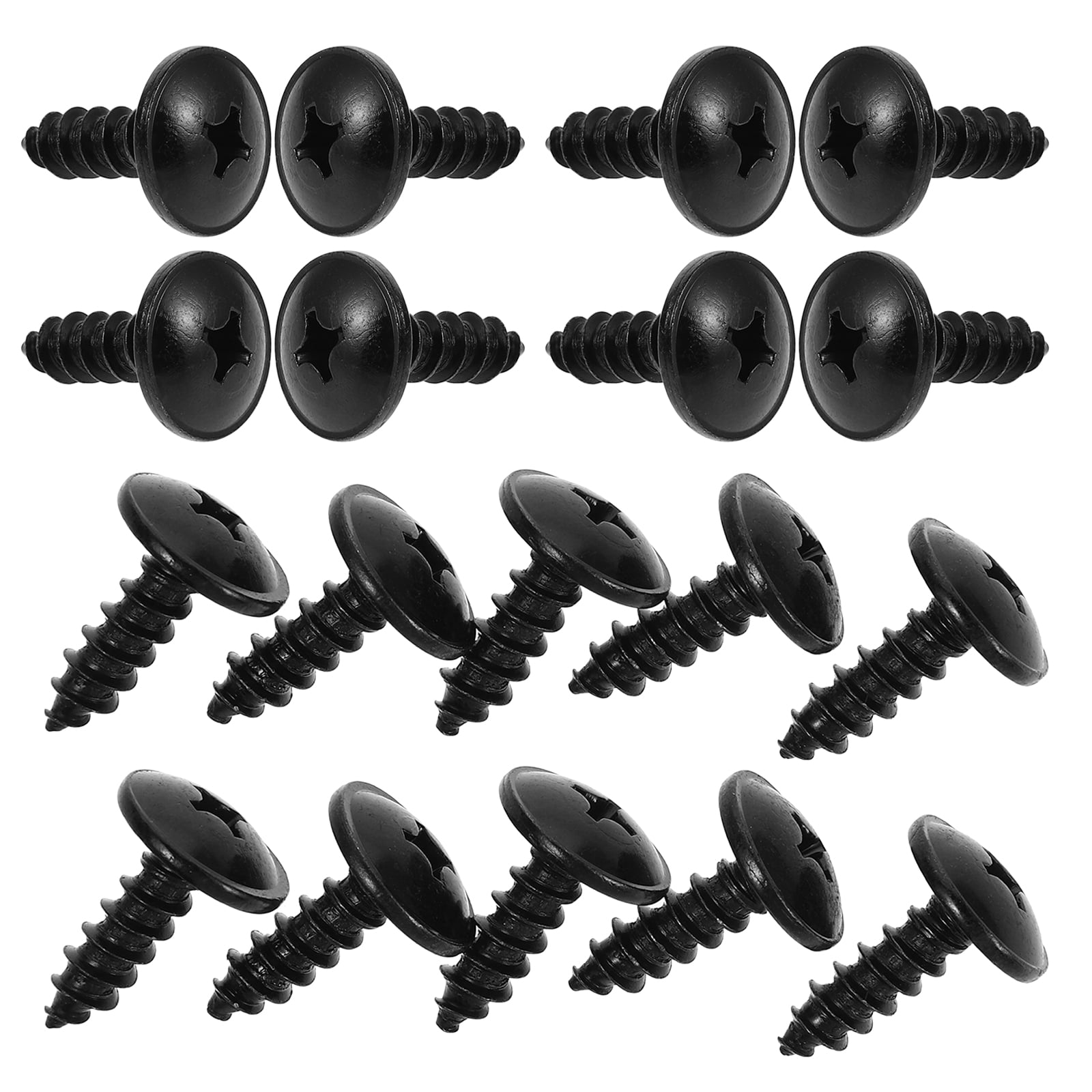FRCOLOR 50 Pcs Motorcycle Head Bolt Covers License Plate Screws Stainless Steel Black