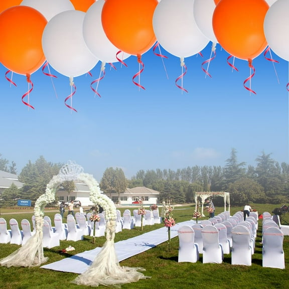 FRCOLOR 50 Pcs Orange and White Balloons Pack of  Balloons