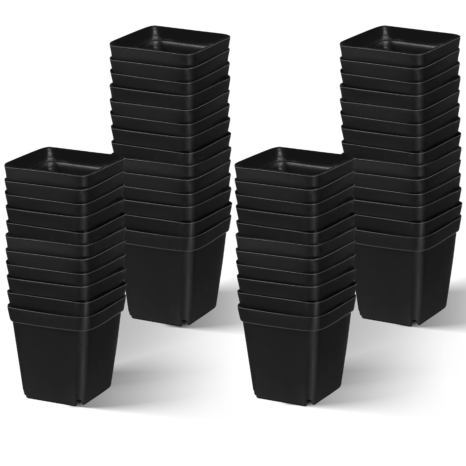 FRCOLOR 50 Pcs Plastic Plant Pots Small Square Nursery Planters Flower