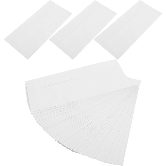 KAKOWELY 50pcs Small White Self-Seal Envelopes, Coated Offset Paper for Mailing, Office, and Personal Use