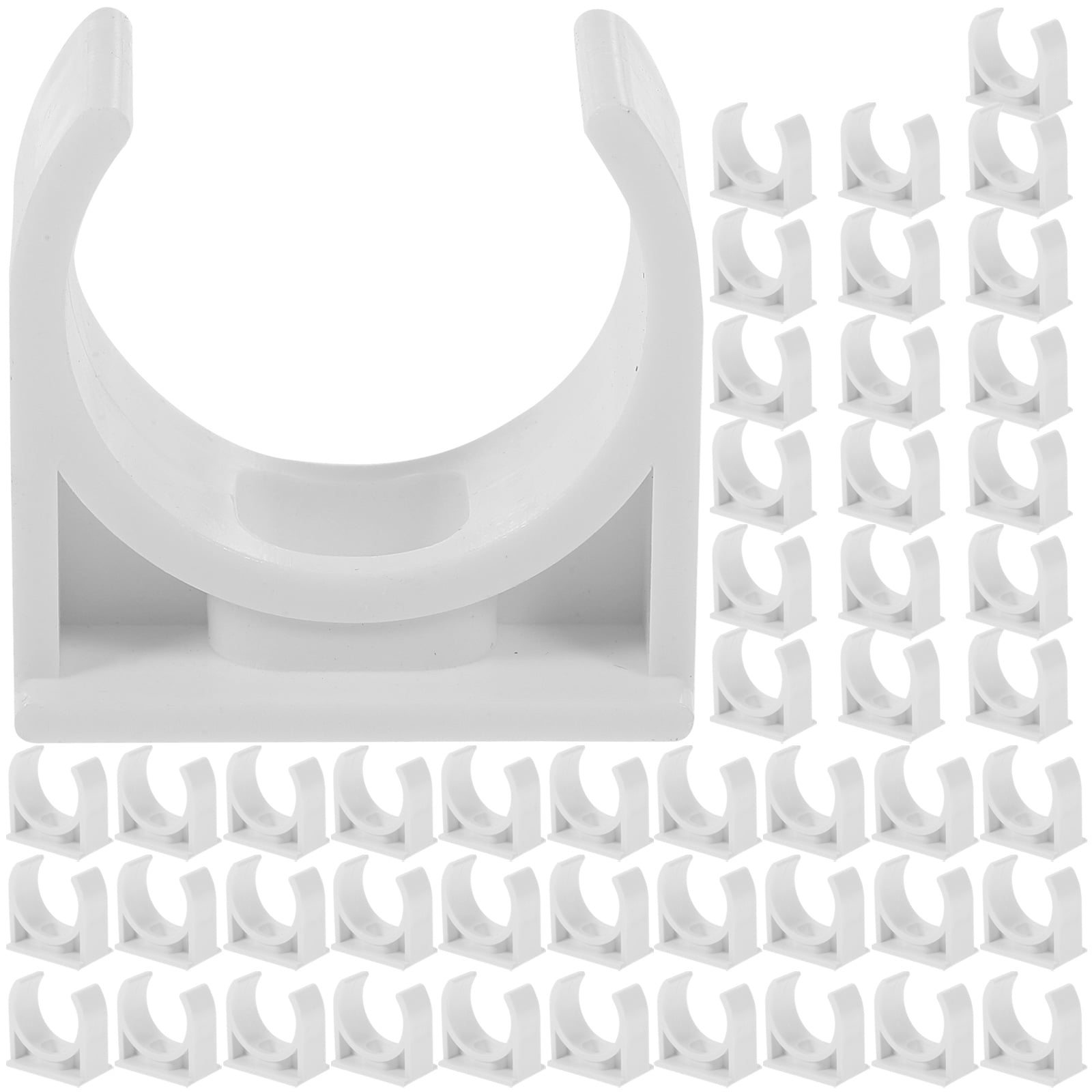FRCOLOR  50 Pcs U-shaped Pipe Clamp Coupler Clamps Heavy Duty Fasten White