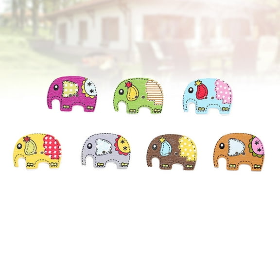FRCOLOR 50 Pcs Wooden Elephant Buttons Scrapbooking Craft Baby