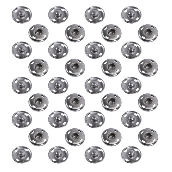 FRCOLOR 50 Sets Fastener Craft Metal Hidden Button Sew on Snaps 1.70X1.70X0.50CM Black