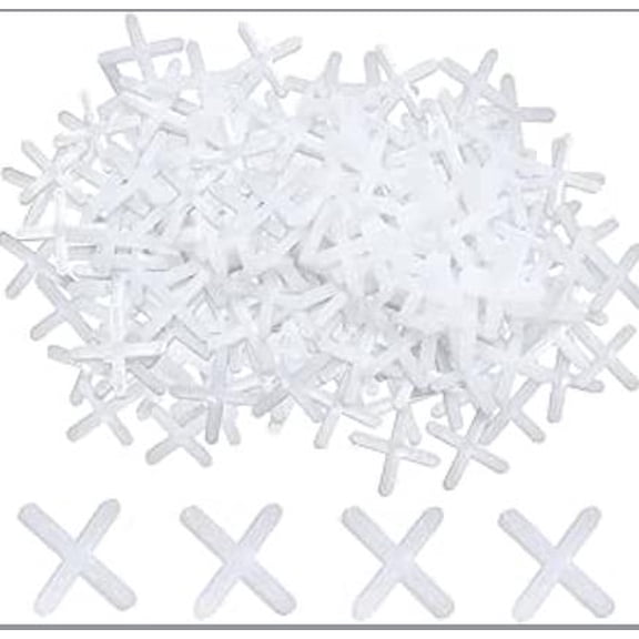 FRCOLOR 500pcs Tile Leveling System Clips Spacers Adjustable Height Alignment Tool Reusable 4mm Tile Spacer Cross Wedges for Ceramic Stone Floor Wall