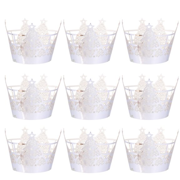 KAKOWELY 50PCS Holiday Cupcake Liners Silver for Event Decorations