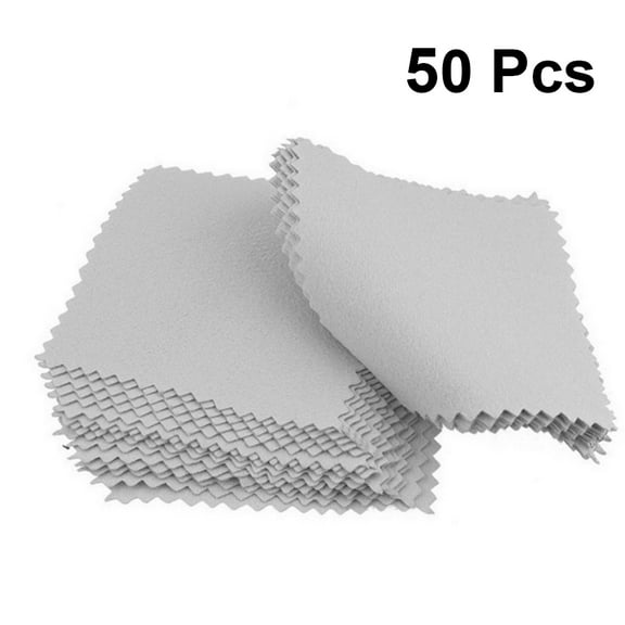 FRCOLOR Jewelry Buffing Cloth for Silver Jewelry Grey 50Set