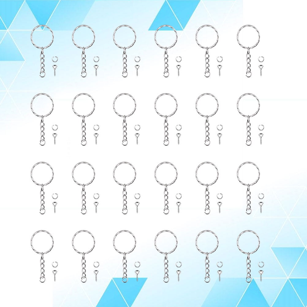 FRCOLOR 50pcs Creative DIY Metal Keychain Twisted Round Key Ring Unique ...