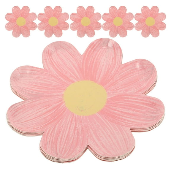 FRCOLOR 50pcs Daisy Paper Dinner Plates Daisy Shaped Paper Plates For Spring Party Tea Party And Birthday Party Flower Shape Paper Plates