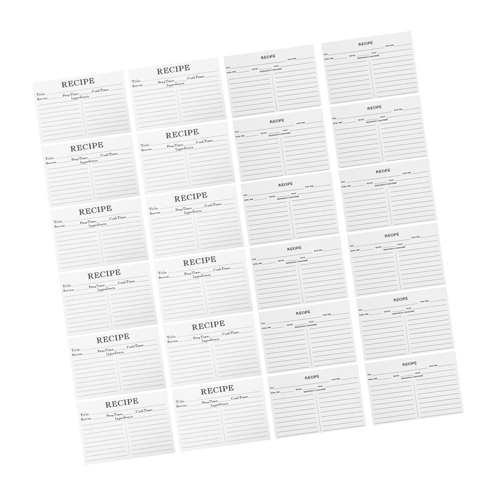 FRCOLOR 50pcs Wedding Recipe Sheets Blank Recipe Cards for Bridal ...