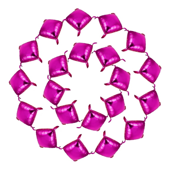 FRCOLOR 50pcs Foil Balloon With Tail Double Side Foil Balloon Square Shaped Balloon with Tail