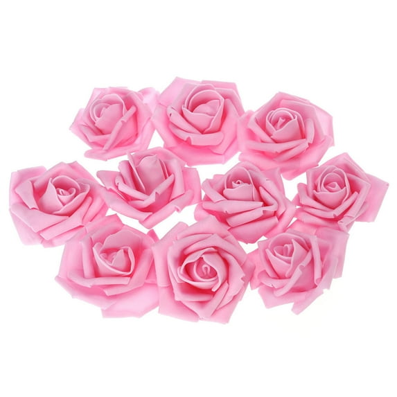 FRCOLOR 50pcs Pink Fake Rose Flower Heads for Wedding Made of PE Material 6cm Size