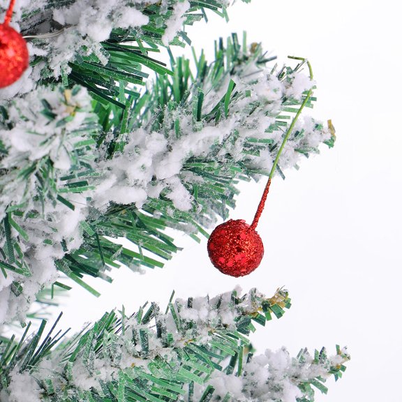 FRCOLOR 50pcs Red Plastic Christmas Berry Decorations for DIY Gifts and Tree ornaments 0.5in