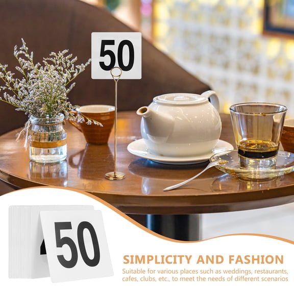 FRCOLOR 50pcs Table Number Cards 1-50 Wedding Number Cards Restaurant Table Signs Wedding Seating Cards for Wedding Reception Restaurants Use