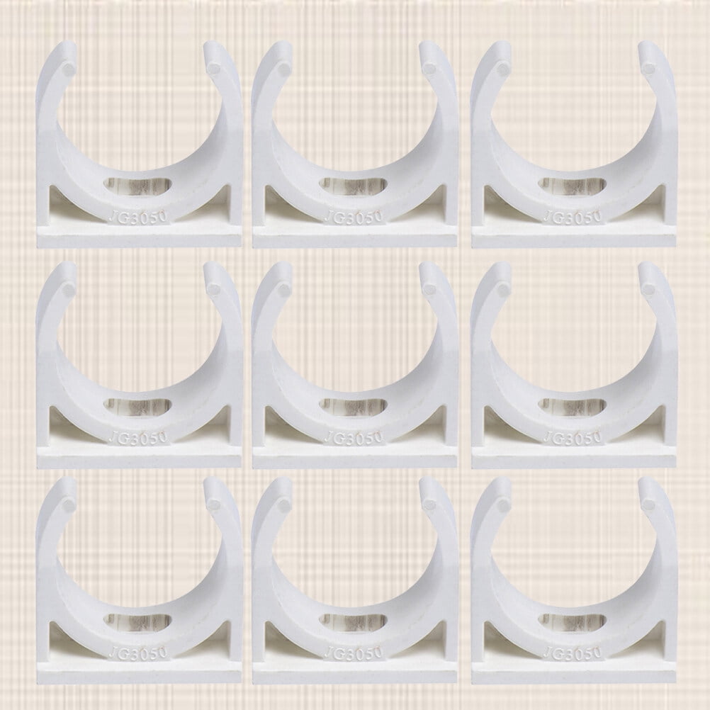 FRCOLOR 50pcs U Shape 32MM Clamp Fixed Support Riding Horse Clamp Clasp (White)