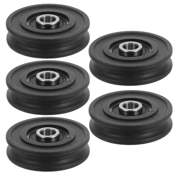 FRCOLOR 5PCS Ball Bearing U-Groove Pulley for Sliding Door and Window Track Guide Roller with Nylon Coating for Mechanical Equipment