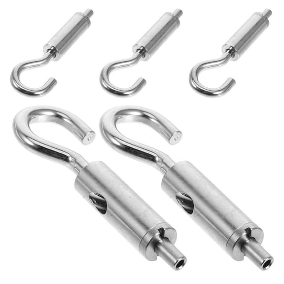 FRCOLOR 5PCS Portable Hook and Eye Turnbuckle Tensioner Cable Guide Wire Rope Light Hanging Suspension Accessories for Lamps Lanterns Light Hanging