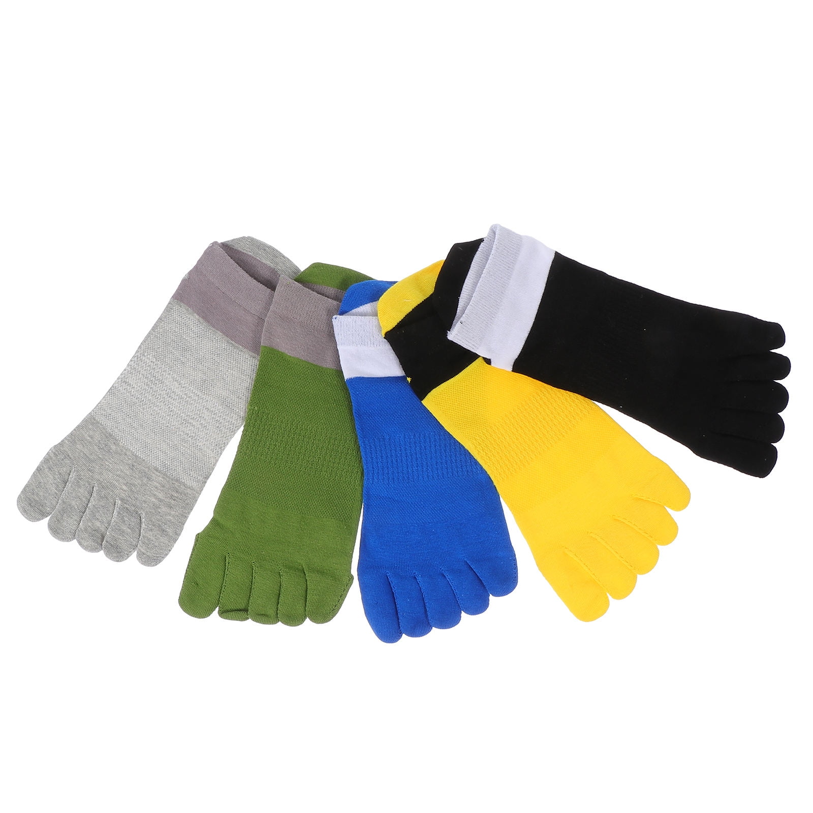 FRCOLOR 5Pairs Separated-toes Socks for Men Cotton Breathable Comfortable for Hiking Climbing