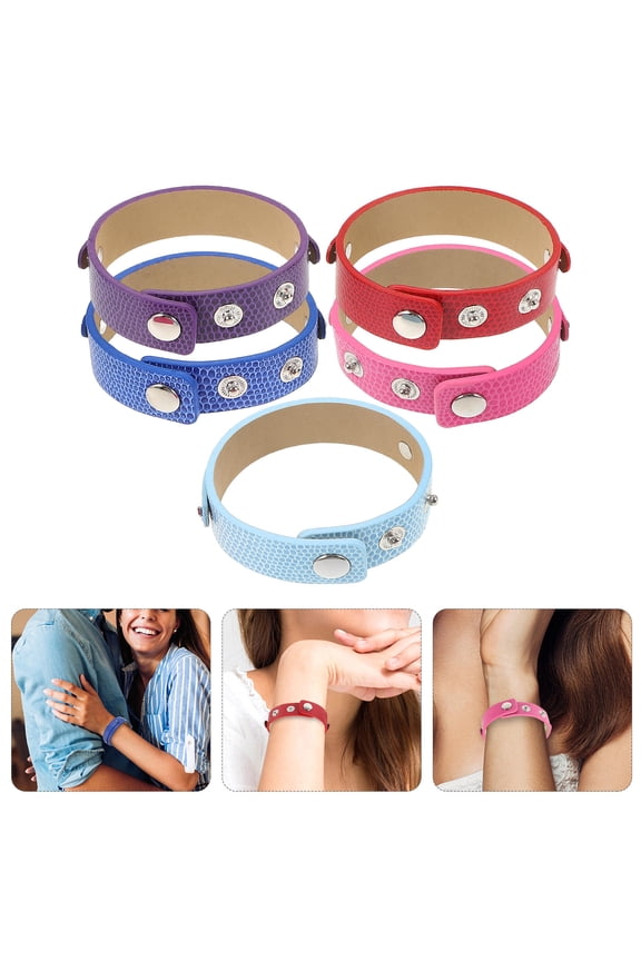 5Pcs Crafting Bracelet Snap Button Colorful Bracelet Snap Button Bracelet Adjustable Bracelet
