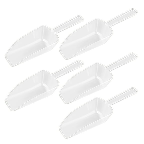 FRCOLOR 5Pcs Mini Clear Plastic Ice Scoop Measuring Scoops for Weddings Candy Dessert Buffet Ice Cream Protein Powder