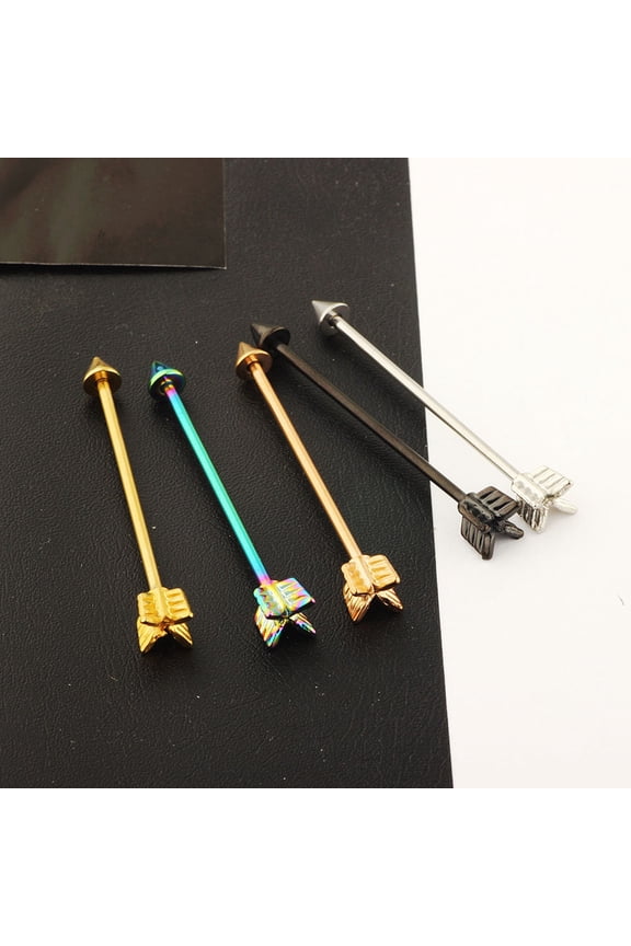 5Pcs Stainless Steel Industrial Barbell Earring for Cartilage Body Piercing Jewelry