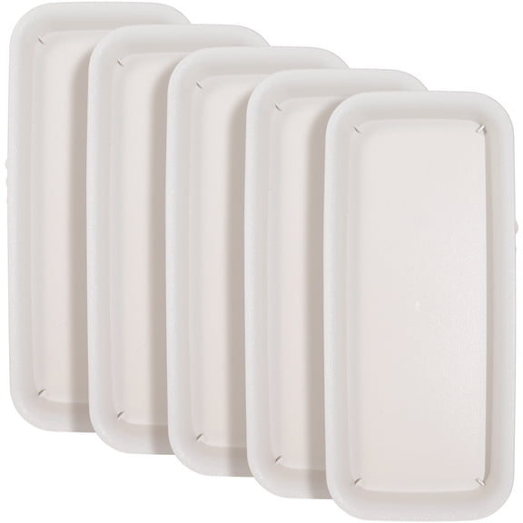 FRCOLOR 5Pcs Beige Plastic Flower Pots Tray Sturdy Rectangular Tray for Bonsai and Plants