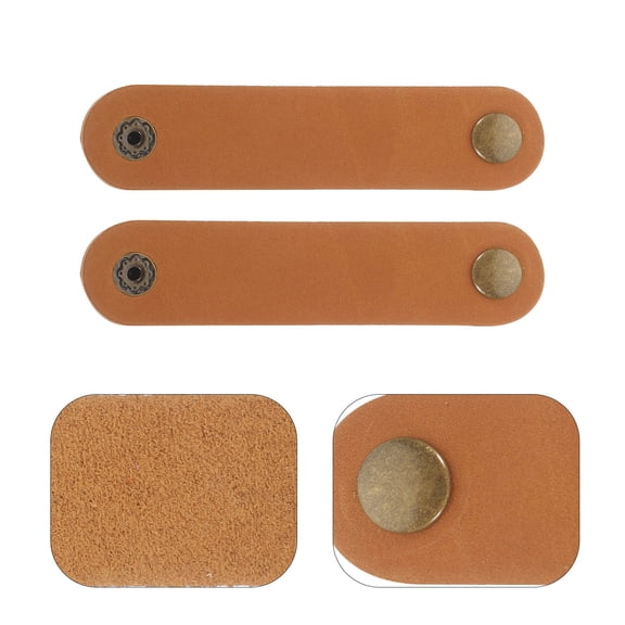 FRCOLOR 5Pcs Wire Wrap Management Strap Artificial Leather Cable Strap Cord Leather Keeper Cable Wrap