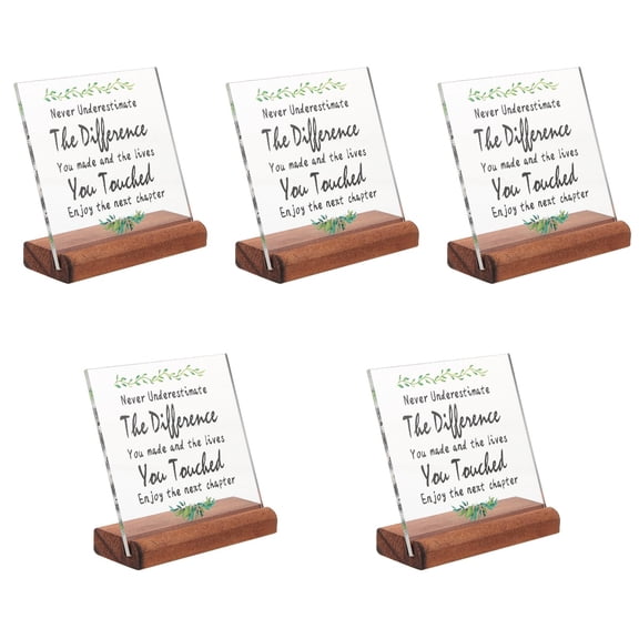 FRCOLOR 5pcs Acrylic Table Decor Thanks Clear Plaque Colleague Appreciation Gift Tabletop Acrylic Decor