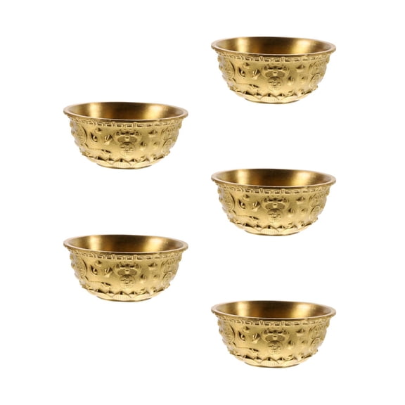 FRCOLOR 5pcs Brass Cornucopia Bowl Basin Wealth Prosperity Bowl Golden Offering Bowl Table Centerpieces Home
