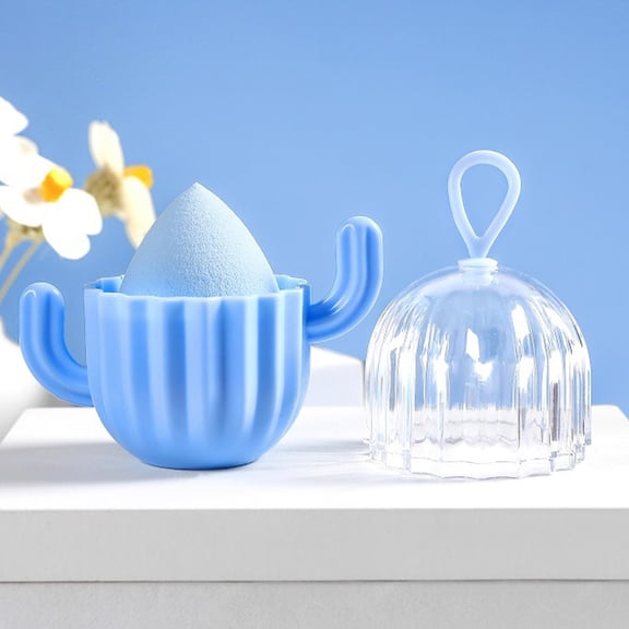 HAKIDZEL Portable Makeup Sponge Case Blue 5Pcs 3.3X2X4.1In