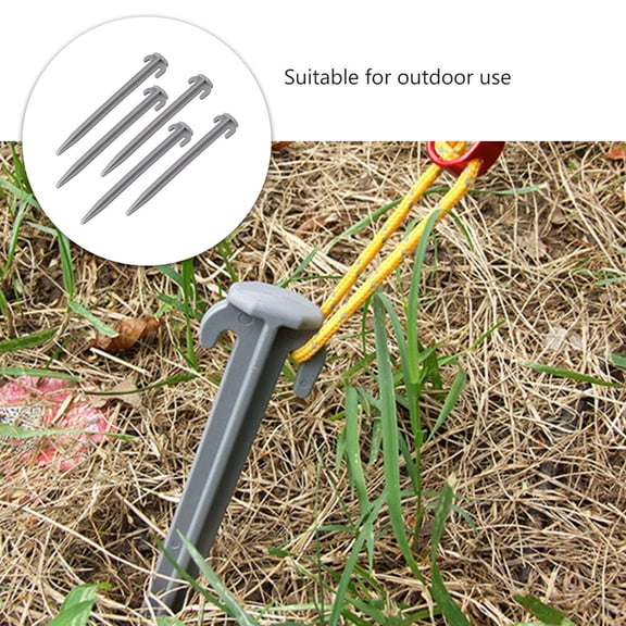 FRCOLOR 5pcs Camping Leisure Tent Nails High-strength Plastic Nails Beach Grassland Windproof Non-Rust Tent Nails