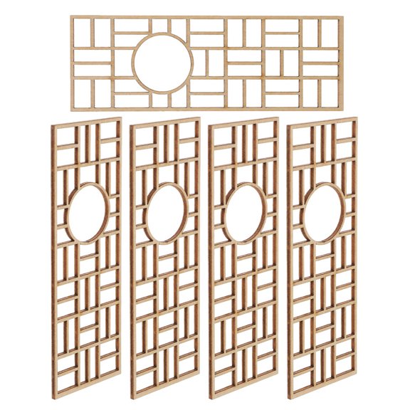 FRCOLOR 5pcs Chinese Style Miniature Screen Wooden Mini House Divider For Dollhouse Miniatures Furniture Micro Sand Table Decorations