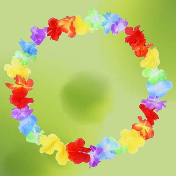 FRCOLOR 5pcs Colorful Hawaiian Necklace Flower Garland Tropical Luau Party Favors Beach Hula Costume Accessory