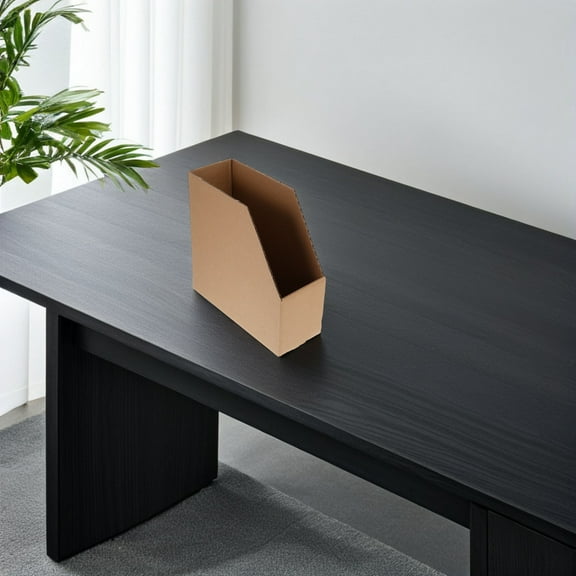 FRCOLOR 5pcs Heavy Duty Cardboard Storage Boxes Slanted Open Top Bin Boxes for Inventory Warehouse Garage and Office Management